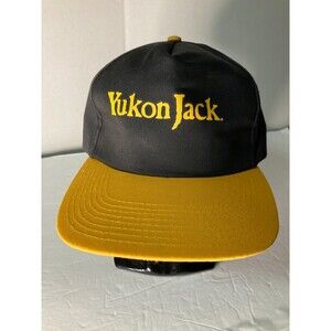 Vintage Yukon Jack Snapback Hat Yellow/Black Graphic New Unworn OSFA